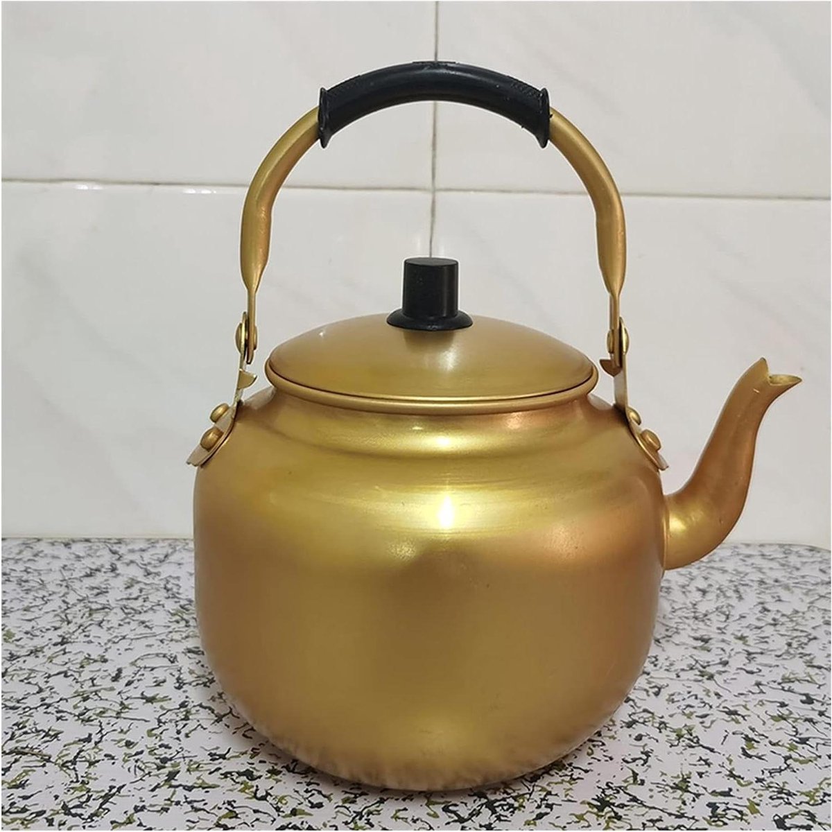 Theepot Aluminium - Waterkoker Ketel - Water Koken - Hittebestendig Materiaal - 3.0L - Geel