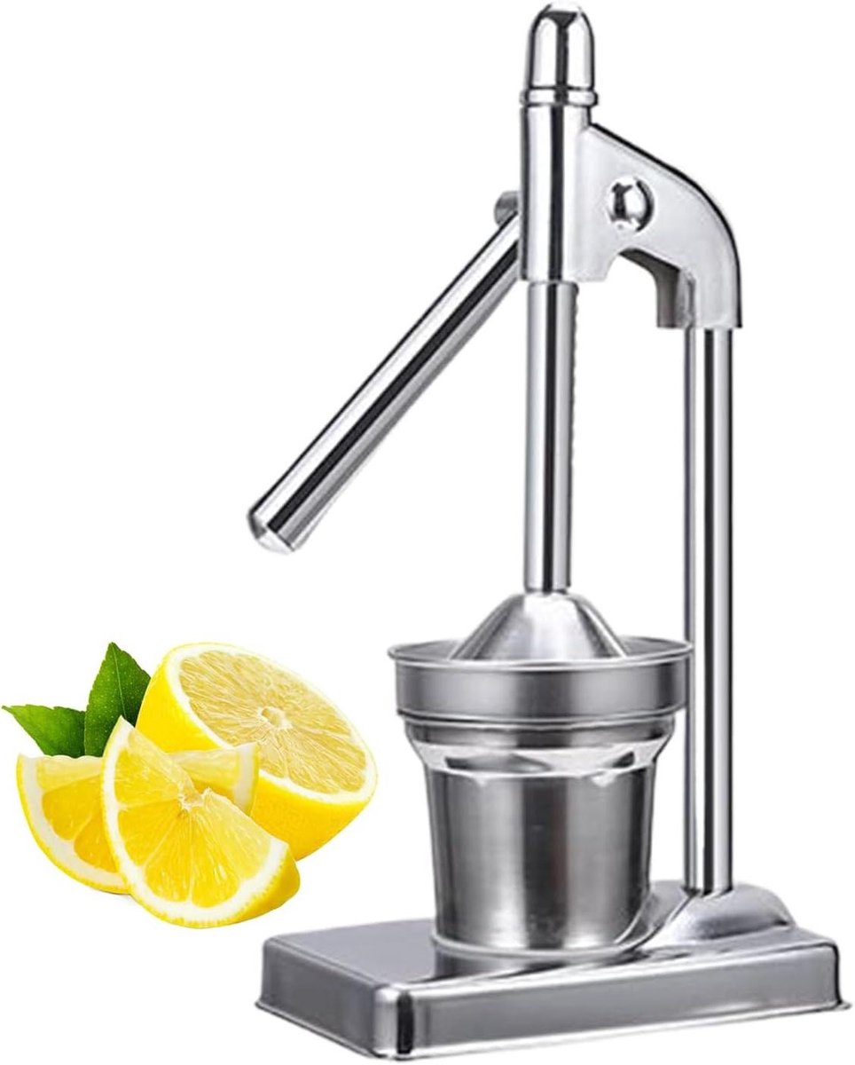 Citruspers - Citroenpers Sapcentrifuge - Sap Extraheren - Eenhandsdruk Functionaliteit - 38x14x38 cm - Zilver