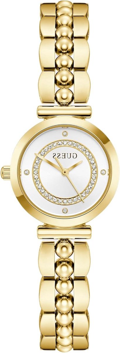 Dameshorloge - Armbandhorloge - Tijdweergave - Zirkonia accenten - 26 mm - Zilverkleurig