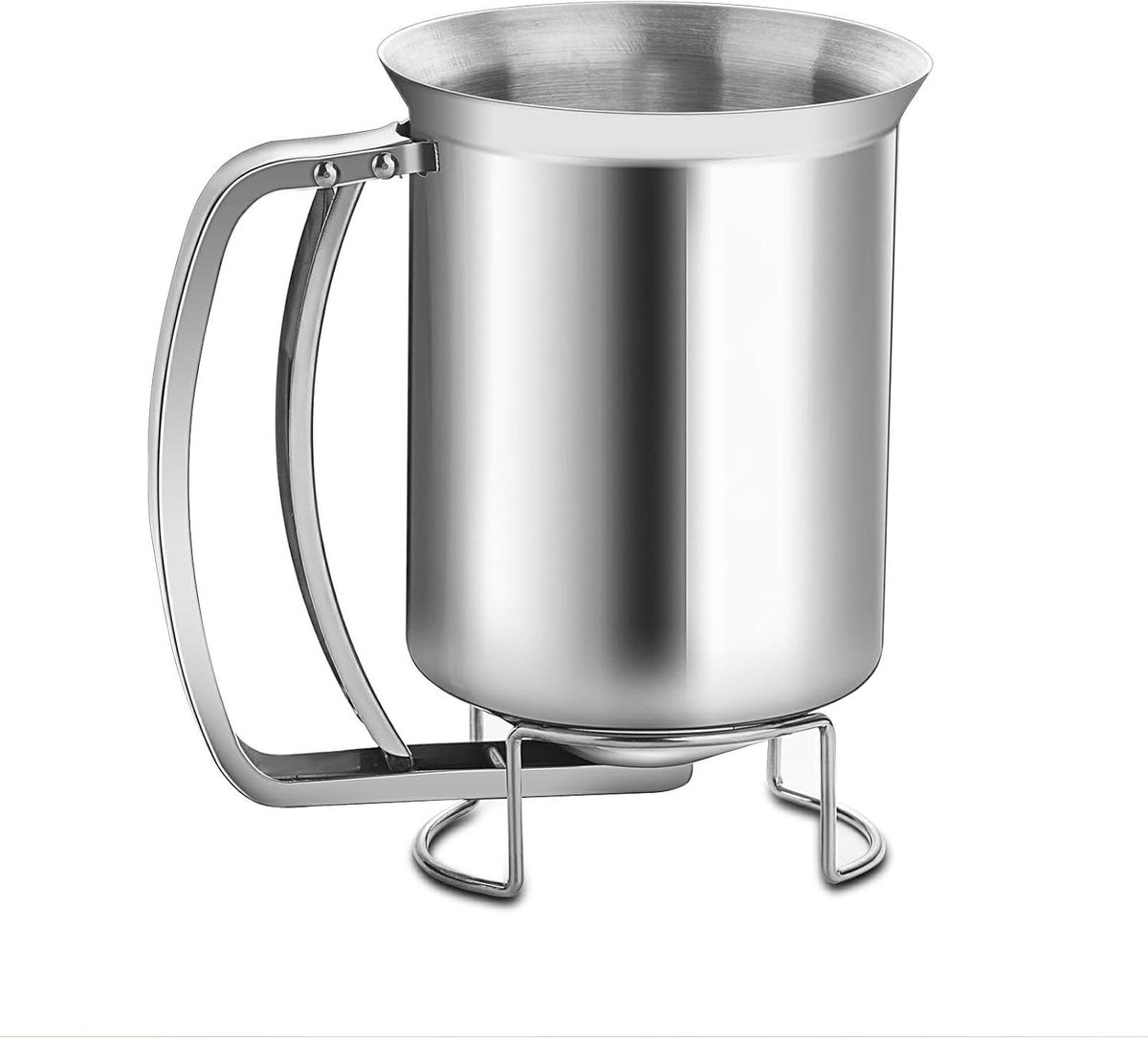 Beslag Dispenser Fles - Pannenkoek Schenker - Beslag Verdelen - Hittebestendig Roestvrij Staal - 14 x 14 x 18 cm
