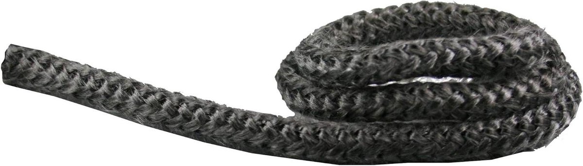 Deurafdichting Haardkachel - Ovenkoord Afdichting - Kachel Dichtmaken - Hittebestendig Tot 550°C - 8 mm Diameter - Zwart