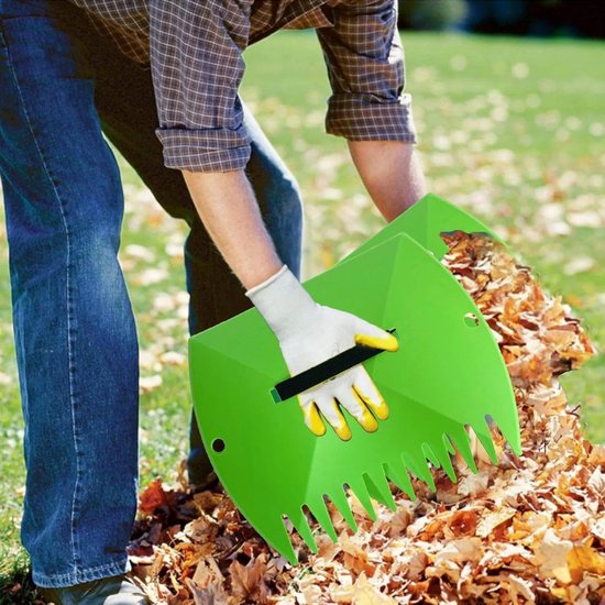 Tuinhandharken - 2 bladeren schepjes handharken - tuin- en tuinschepjes handharken - Ergonomische grip bladeren, gazon puin prullenbak pick-up gereedschap, handharken, voor snelle pick-up van Taloit — afbeelding 3