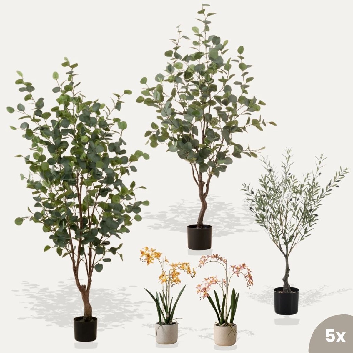 Ibiza set - 5 stuks - Kunstplanten - Bundelset