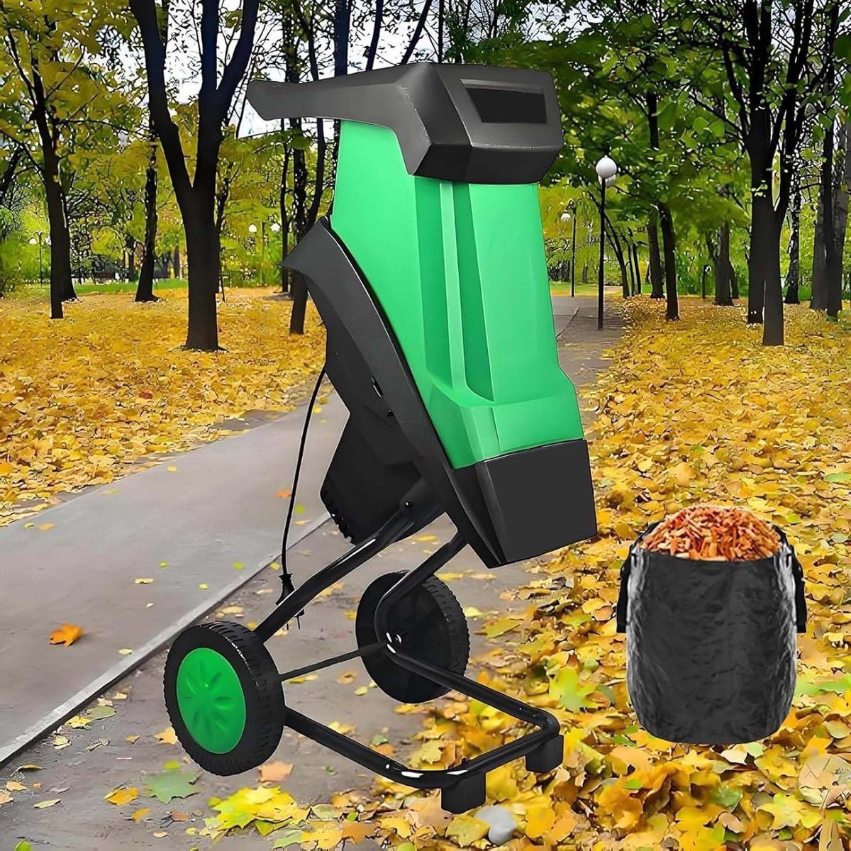 Elektrische Tuin Hakselaar - Houtversnipperaar Composteer - Tuinafval Verwerken - Krachtige 2400W Motor - 40mm Snijdiameter - One Color