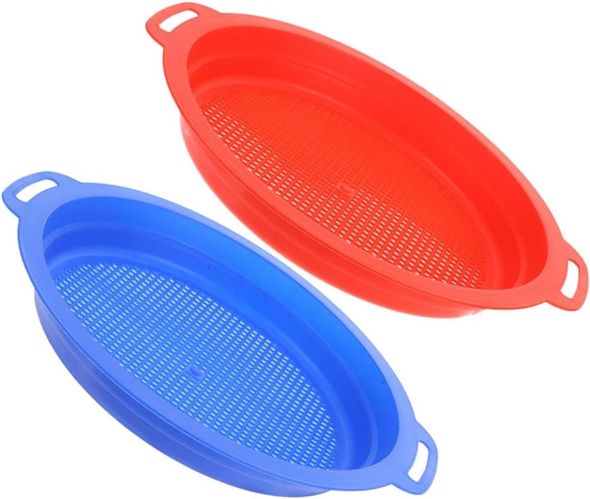 Zandzeef Speelgoed - Strandspeelgoed Zeef - Buiten Spelen - Fijne Mazen - 25 x 22.3 cm - Diverse kleuren