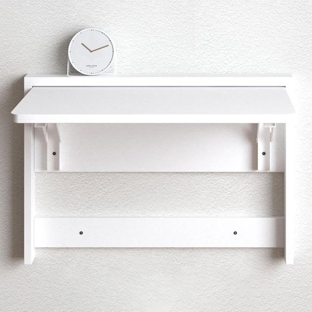 Opvouwbare Wandtafel - Klapbureau Houten Tafel - Ruimte Besparen - Compact Opvouwbaar Ontwerp - 63 x 47 cm - Wit