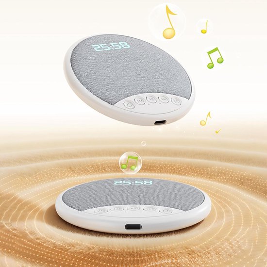 Slaapluidspreker Witte Ruis - Onder kussen luidspreker - Verbeterde Slaapervaring - Akoestisch Beamforming Algoritme - diameter 92 cm - Wit/Grijs — afbeelding 4