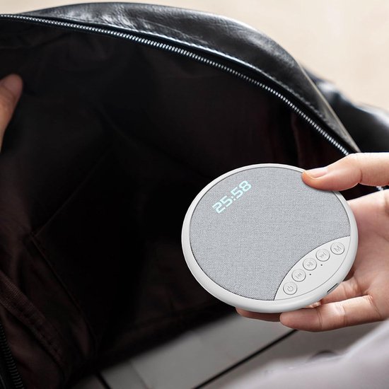 Slaapluidspreker Witte Ruis - Onder kussen luidspreker - Verbeterde Slaapervaring - Akoestisch Beamforming Algoritme - diameter 92 cm - Wit/Grijs — afbeelding 2