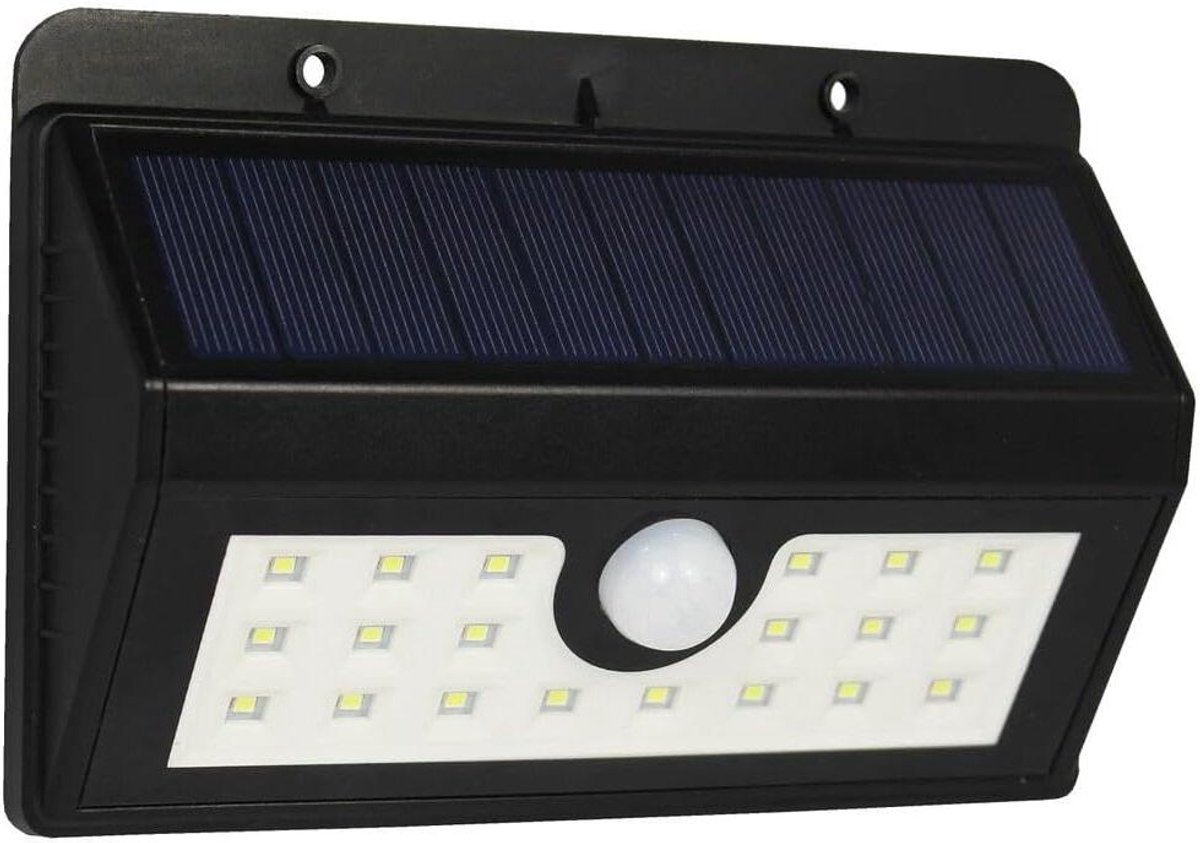Solar Buitenlamp - Tuinlamp Sensor - Tuinverlichting Beveiligen - PIR Bewegingssensor - 22 x 12 x 6 cm - Zwart