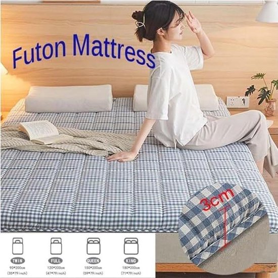 Japanse Futonmatras - Opvouwbaar Matras Vloer - Ruimtebesparend Slapen - Extra Dikke Matras - 5 cm Dik - Grijs — afbeelding 3