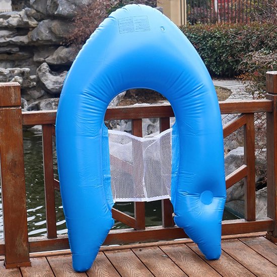 Opblaasbare Lounge Stoel - Zwembad Lounger - Ontspannen op Water - Met Bekerhouder - Verwijzen naar beschrijving - Blauw — afbeelding 5