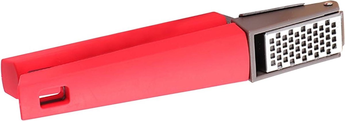 Knoflookpers - Gemberpers Citroenpers - Maaltijden Bereiden - Roestvrij Staal - 19.2 cm - Rood