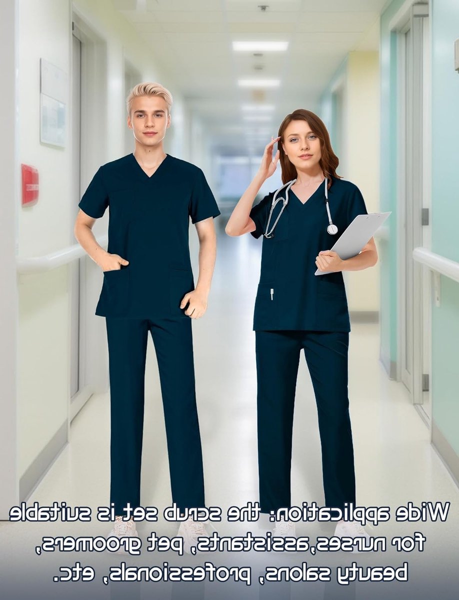 Comfortabele Unisex Scrub Set voor Medisch Personeel - Jacket en Broek Set, Ideaal voor Artsen en Verpleegkundigen