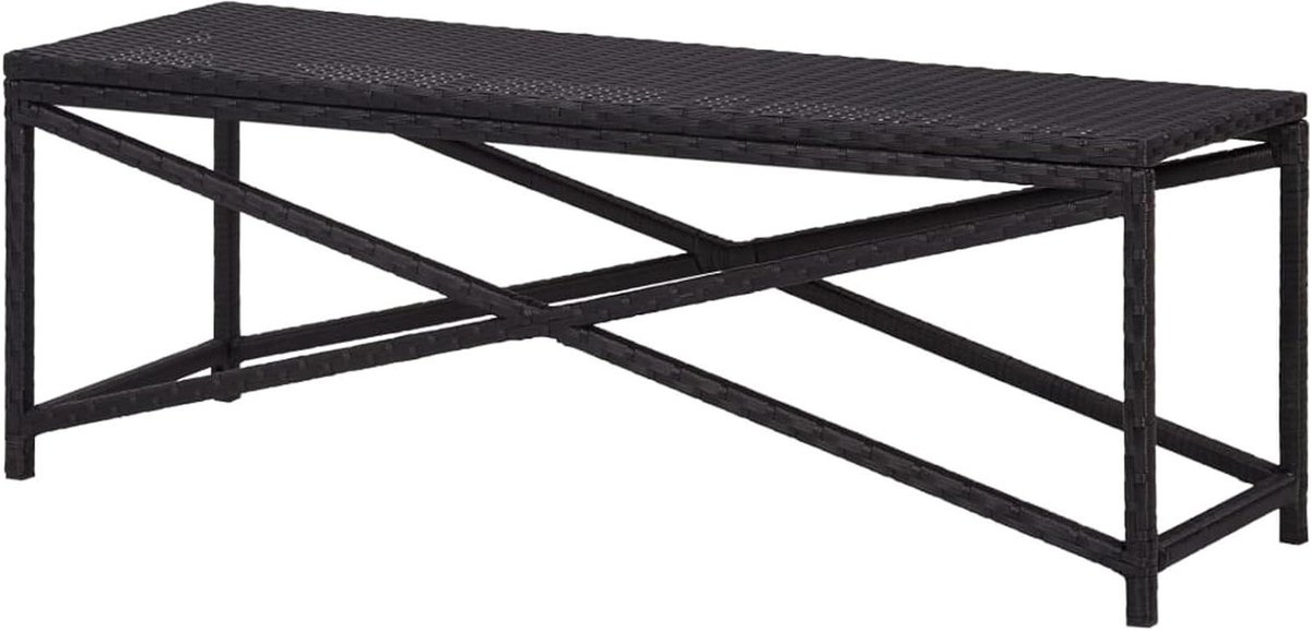 Tuinbank - Buitenbank Terrasbank - Ontspannen in de tuin - Waterdicht PE-rotan - 120 cm - Zwart