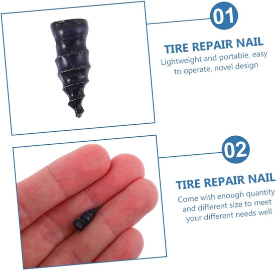 Band Reparatie Set - Banden Hulpmiddel - Noodreparatie Onderweg - Ruimtebesparend Ontwerp - 60 Stuks - Zwart — afbeelding 5