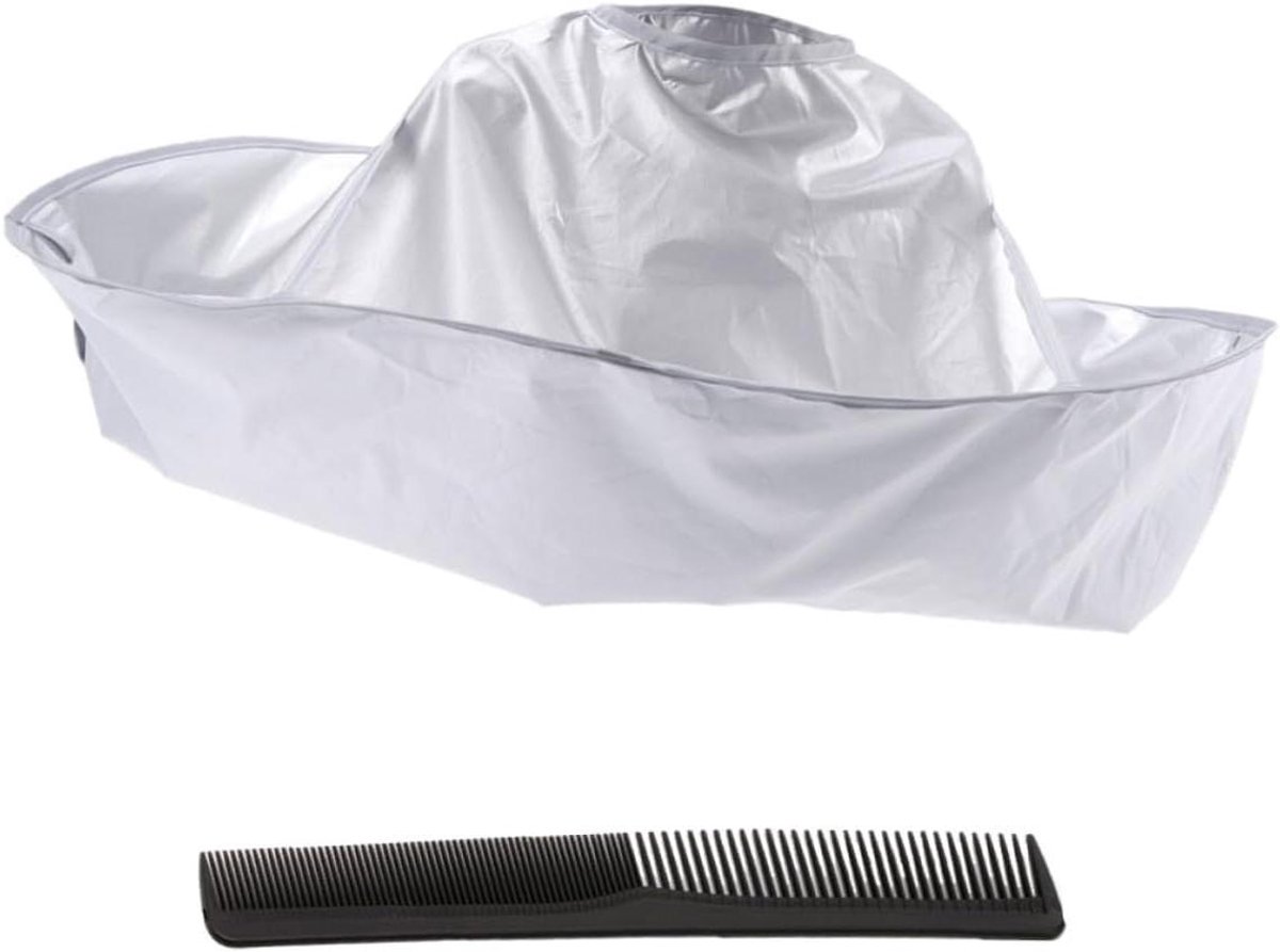 Kapperscape - Haarknip mantel - Haar knippen - Afveegbare stof - 60x60 cm - Wit