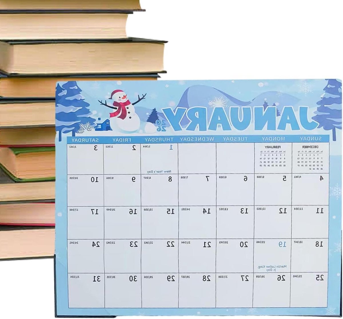 Koelkastkalender 2026-2027 - Maandplanner Magneet - Gezinsplanning Organiseren - 18 Maanden Overzicht - 33x29 cm - Wit