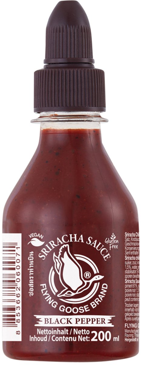 Flying Goose Srirachasaus zwarte peper 12 x 200 ml