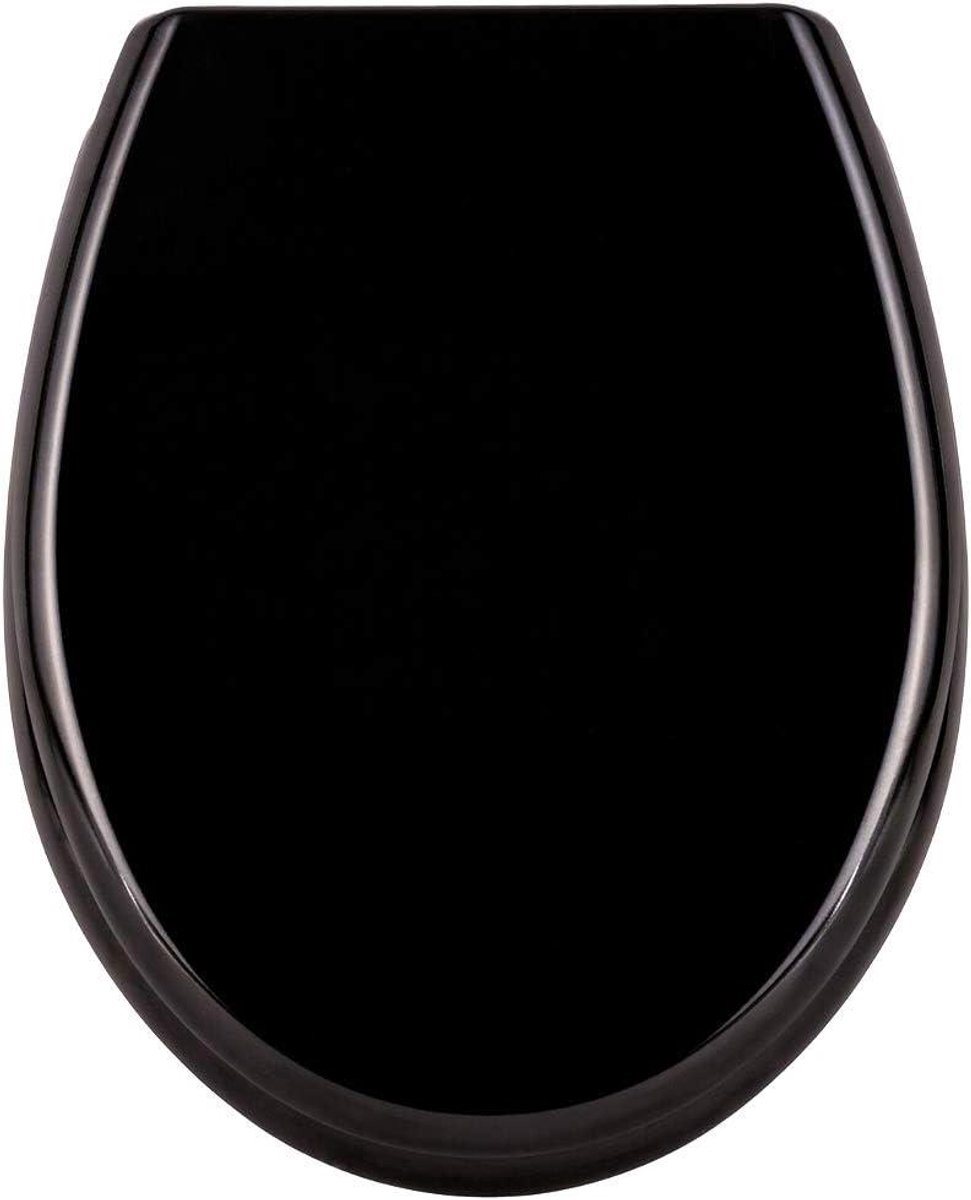 Toiletdeksel - WC-bril - Badkamer Vernieuwen - Softclosemechanisme - 45 x 38 cm - Zwart
