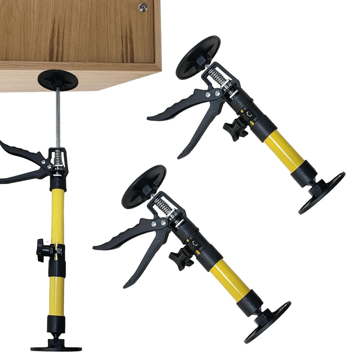 Verstelbare Plafondbeugels voor Kast- en Deuraansluitingen, Set van 2, 31 tot 59 cm, Draagvermogen 40 kg, Telecopische Stang