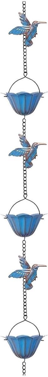 Regenketting - Waterafvoer - Decoratieve Afvoer - Kolibrie Lotus - 240 cm - Blauw