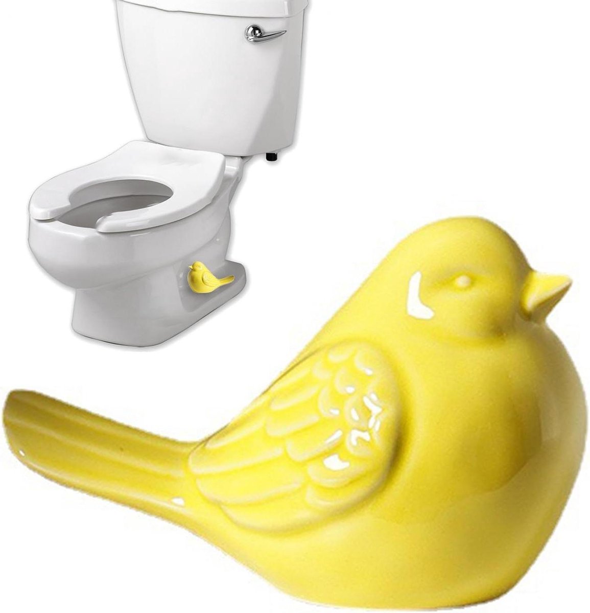 Keramische wc-boutcovers - Schattige figuur decoratie - Badkamer verfraaiing - Uniek vogelontwerp - 111 cm hoogte - Rood