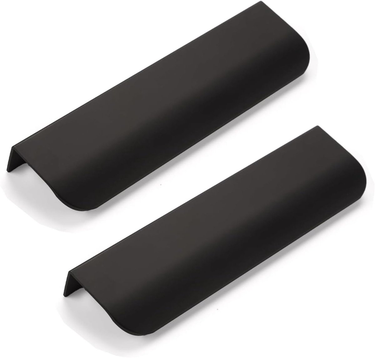 Set van 6 Zwarte Verborgen Kastgrepen van Aluminium Legering - 150mm Lengte, 128mm Montageafstand, Modern Design voor Keuken en Meubels