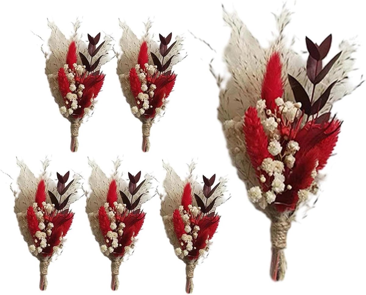Droogbloemen Arrangement - Gedroogde Bloemen - Feesttafel Decoratie - Handgemaakt Boeket - 27 x 18 cm - Niet gespecificeerd
