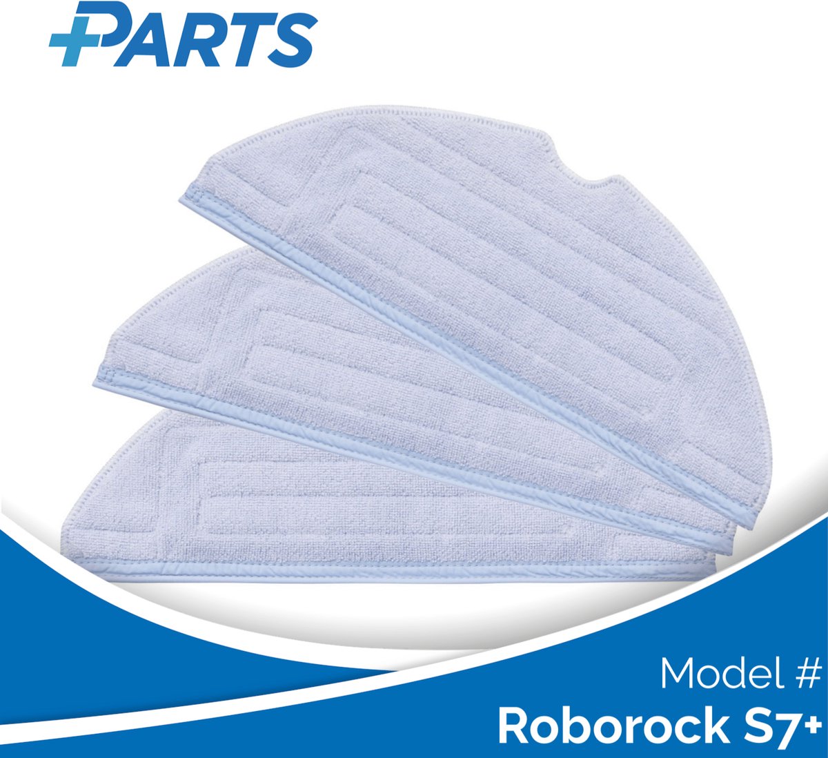 Roborock S7+ Dweilpads (3 Stuks, Plus.Parts® alternatief voor 8.02.0081)