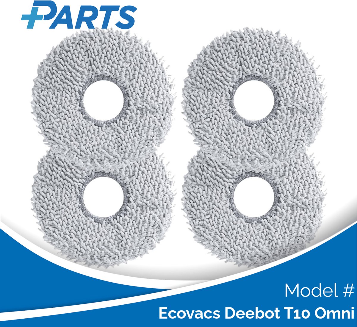 Ecovacs Deebot T10 Omni Dweilpads (4 Stuks, Plus.Parts® alternatief voor 201-2425-10B0)