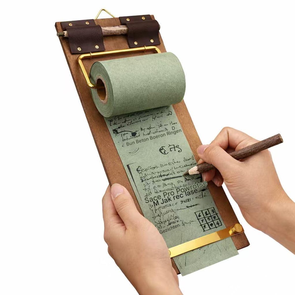 carmdering - Notitiebord - Muurbord - Papierrolhouder - Groene papierrol, gemakkelijk af te scheuren, soepel schrijfbaar - Geschikt voor houten muurbord - Perfect voor keuken, kantoor en café - Milieuvriendelijk en praktisch - 1 rol