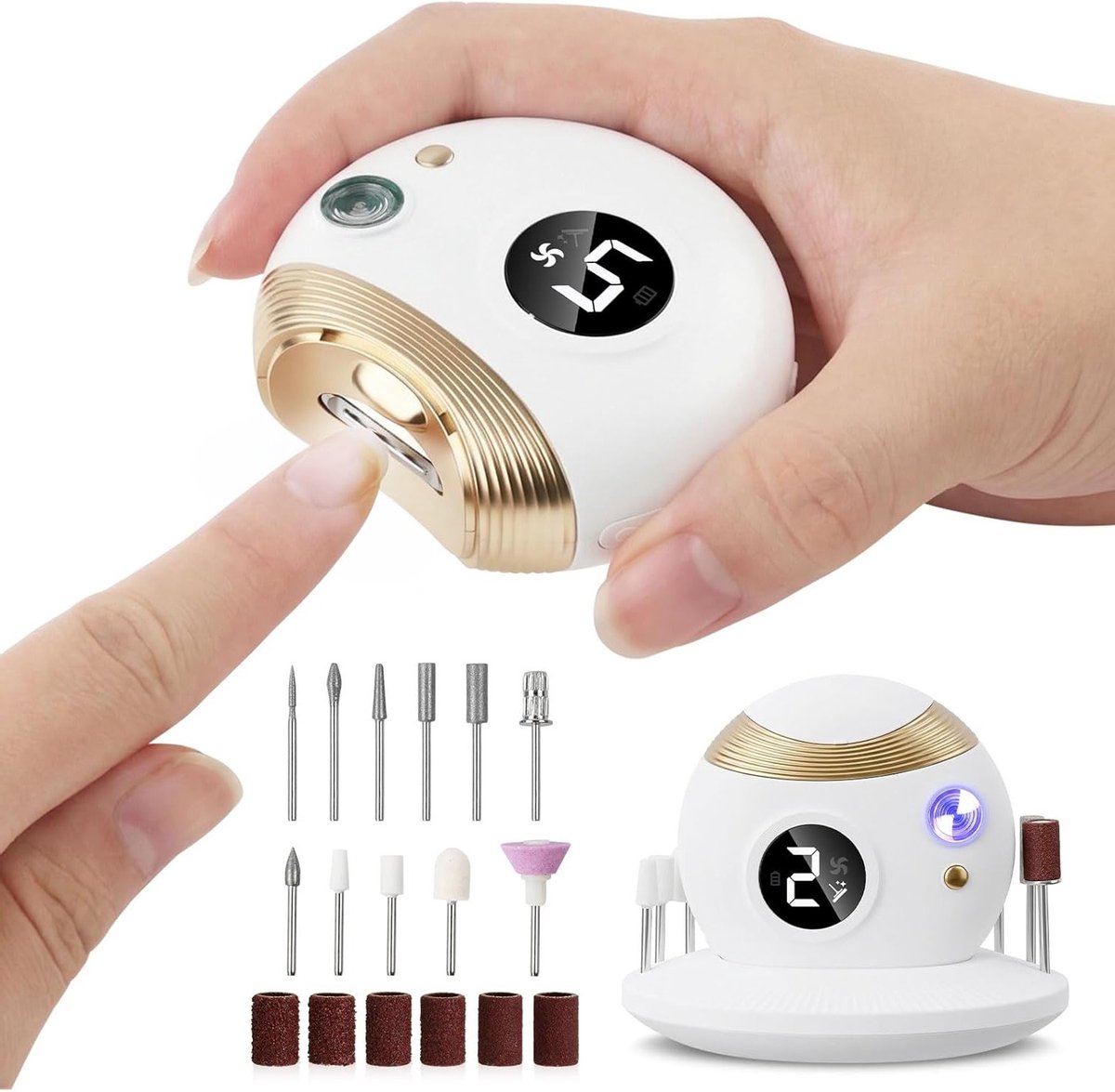 Automatische nagelknipper met LED-lamp, 11 slijpkoppen, 3-in-1 functie voor baby's, volwassenen en ouderen, veilig en gebruiksvriendelijk