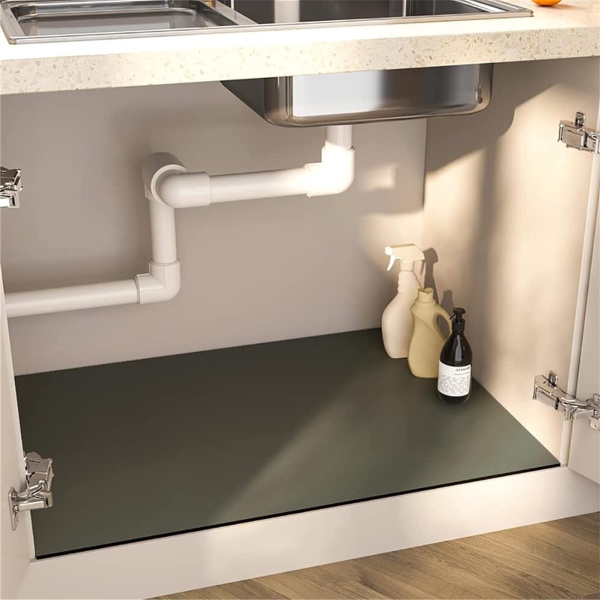 Drenagemat 60 cm x 50 cm voor Keuken, Vaatdoeken, Koffiezetapparaat en Afwas, 4 mm Dikte, Geschikt voor Espressomachine (Donkergrijs)