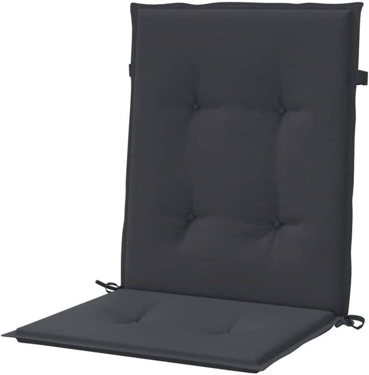 Tuinstoelkussens - Lage rugleuning kussens - Buiten zitten - Kreukbestendig materiaal - 100 x 50 cm - Zwart