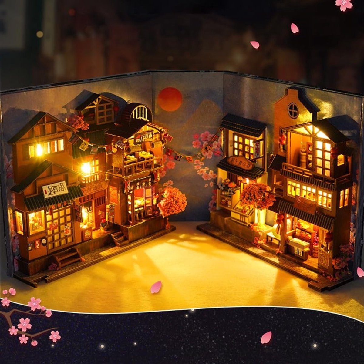 DIY Boek Nook Kit - 3D Puzzel met Houten Boeksteunen, LED Verlichting en Meubels voor Poppenhuizen en Modelbouw voor Volwassenen