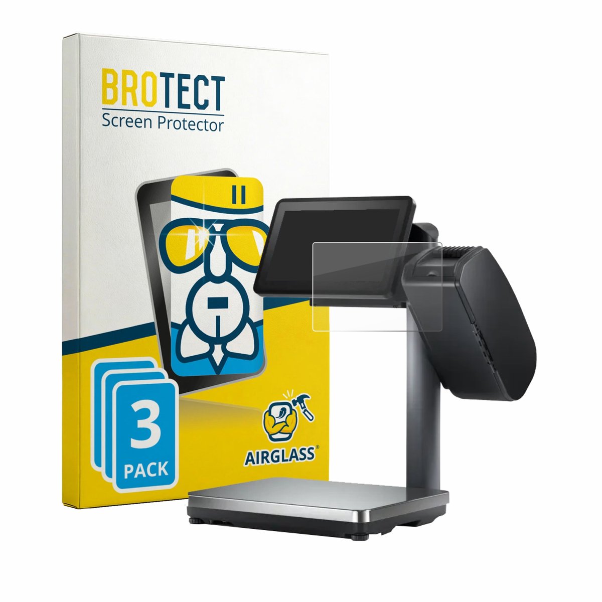 Screenprotector 3 Stuks voor Bizerba Q1 pro 800 12.1" Beschermglas transparant