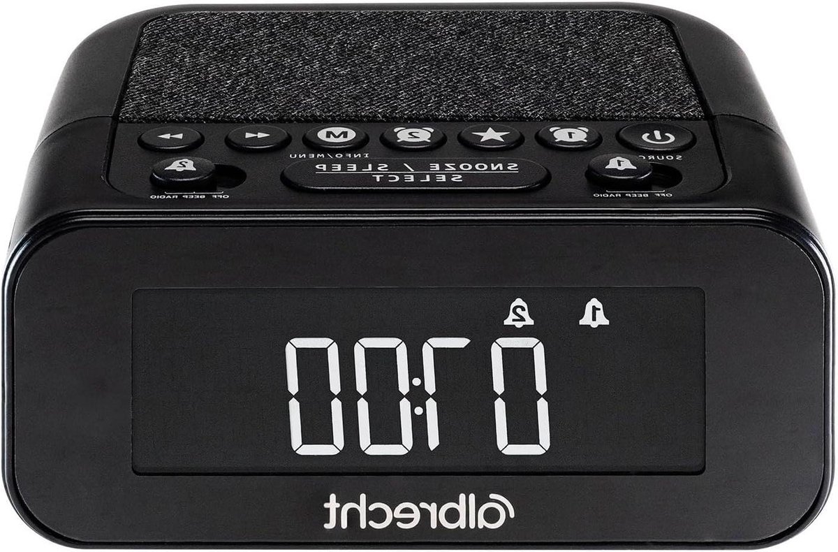 Wekker Radio - Digitale Klok - Rustig Wakker Worden - Hybride Ontvangst - 12 x 5.5 cm - Zwart