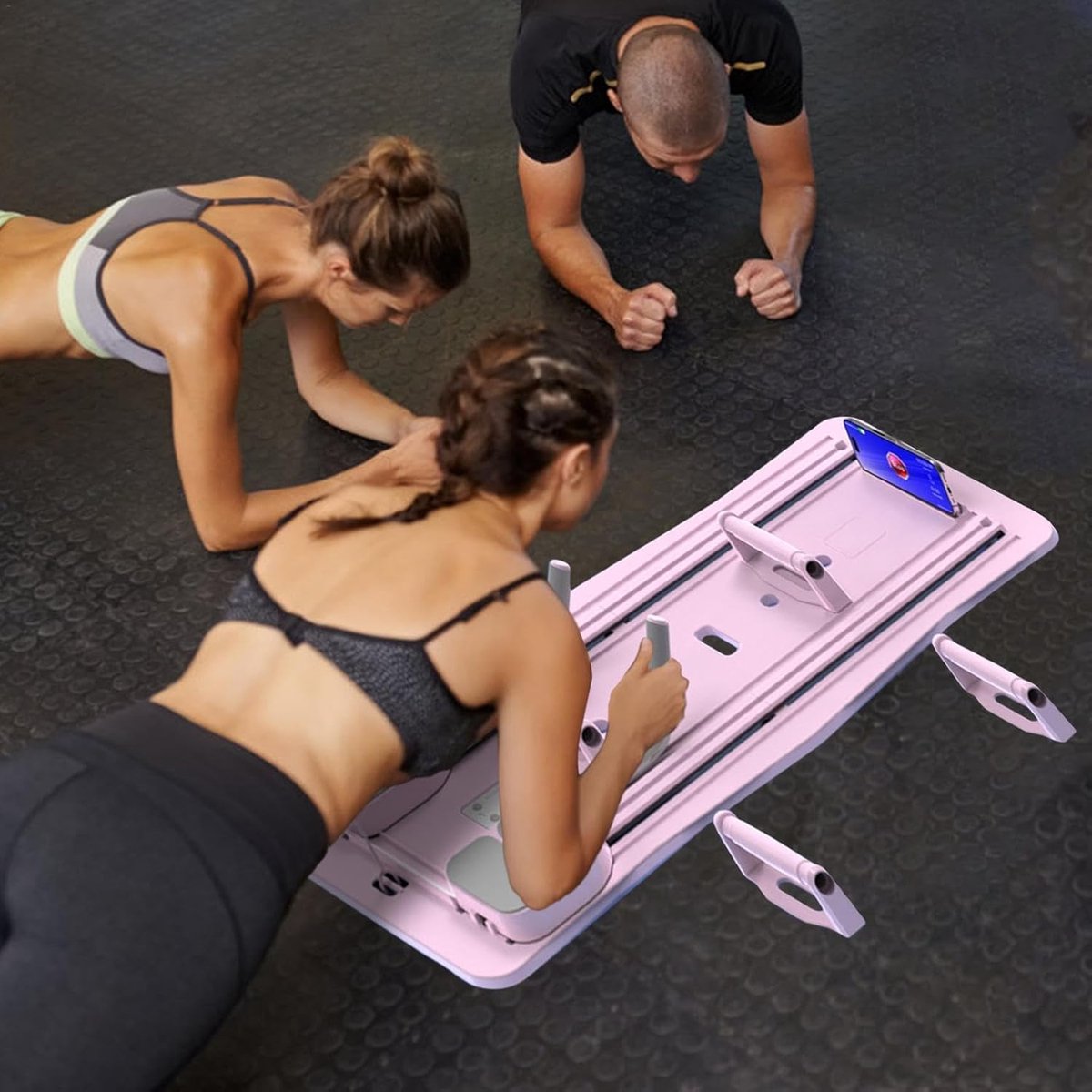 Opvouwbaar Oefenbord - Pilates Machine - Thuis Fitness - Aanpasbare Weerstand - 106 cm - Roze