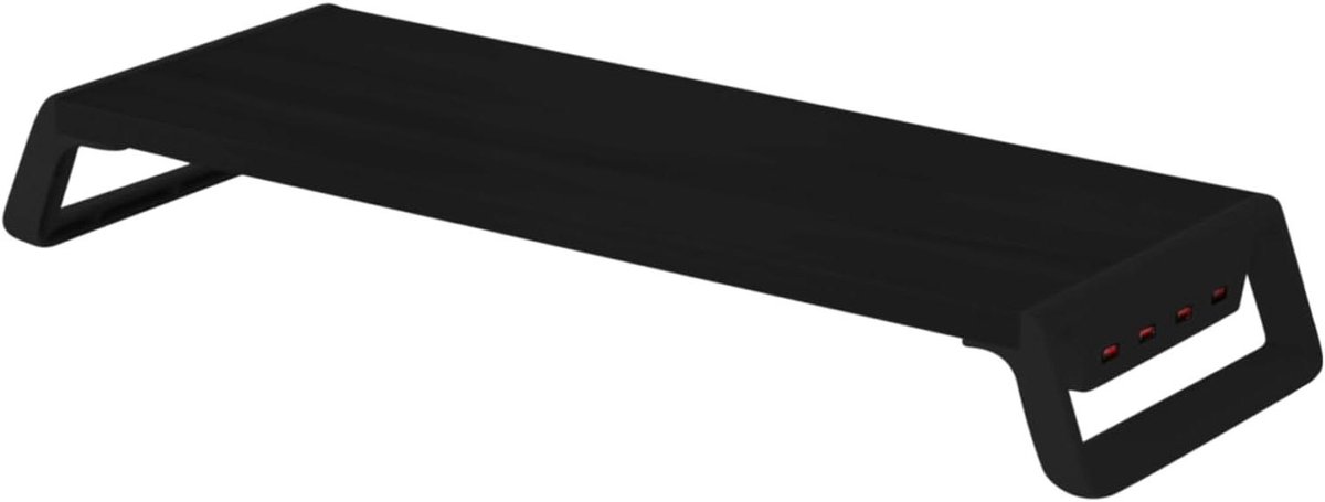 Monitor Verhoger - Bureau Organizer - Werkplek Verbeteren - Met 4 USB Poorten - 50 cm - Zwart