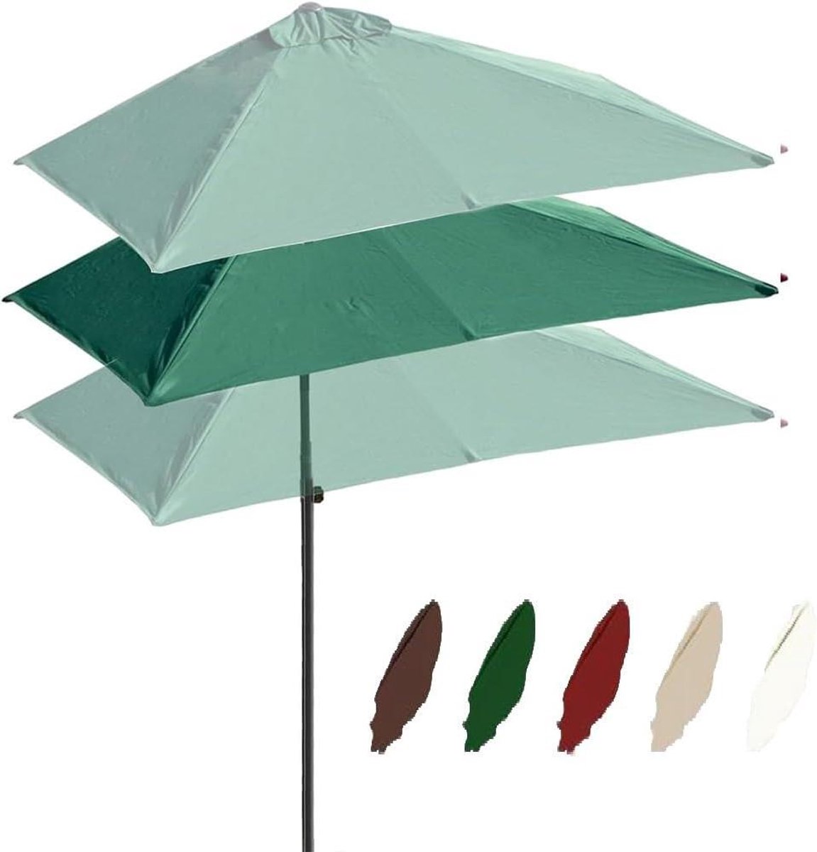 Halterende Parasol - Balkon Parasol - Buiten Zitten - Ruimtebesparend Ontwerp - 200x100 cm - Donkergroen