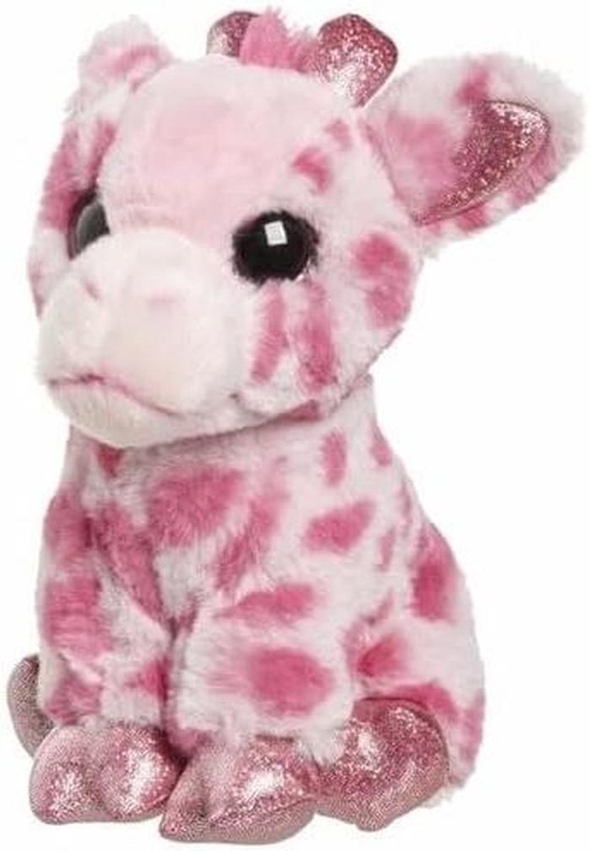 Pluche giraffe knuffel - Zachte giraffe - Kinderkamer decoratie - Lange nek - 23 cm - Roze