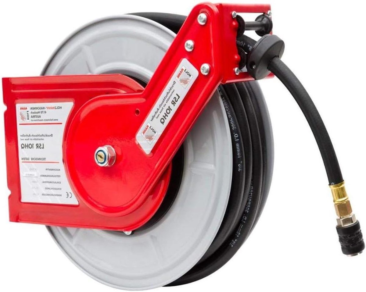 Luchtslang Rolbehuizing - Persluchtslang Rol - Werkplaats Gebruik - Automatische Rolstop - 10 meter - Wit