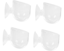 Voederbekers Aquarium - Voedercups Vis - Vissen Voeren - Transparant Ontwerp - 5 cm - Wit