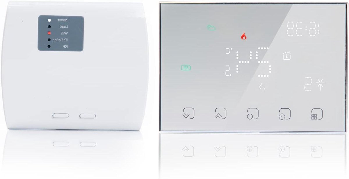 Slimme Wifi Thermostaat - Programmeerbare Thermostaat Kamer - Verwarming Regelen - Touchscreen Display - 240 Volt - Wit