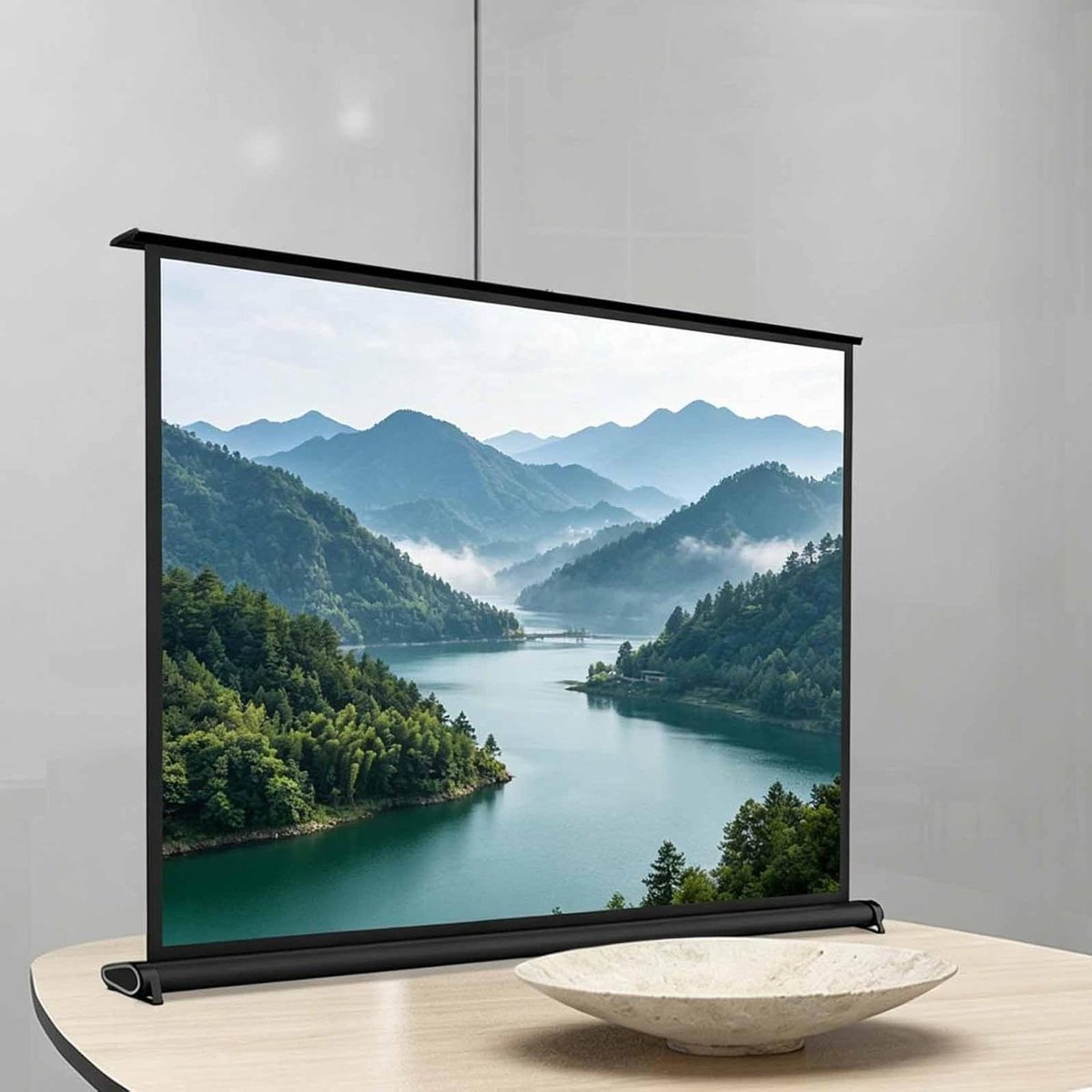 Projectiescherm - Filmscherm Beamer - Thuisbioscoop Creëren - Kreukvrij Glasvezel - 101 cm - Wit