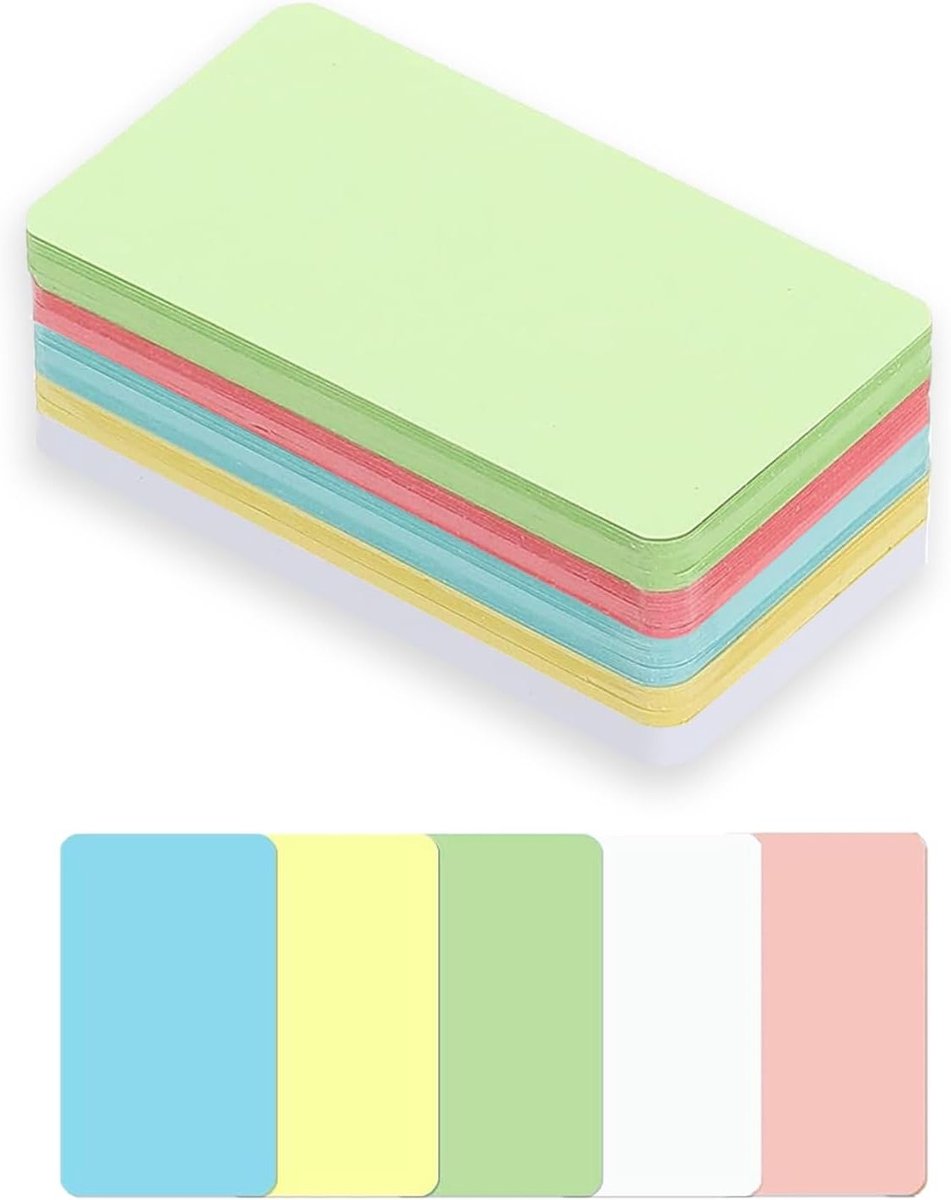 Kleine Lege Papieren Berichtnotities en Visitekaartjes, Dubbelzijdige Flashcards voor Studie en Spel, DIY Cadeautags en Labels, 100 Stuks