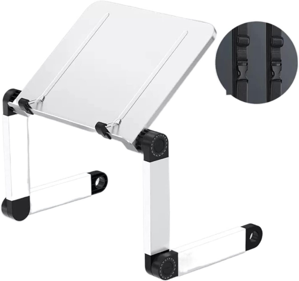 Projector Tafelstandaard - Projector Beugel - Presentaties Thuis - Verstelbare Hoogte - 30x24cm Blad - Zwart