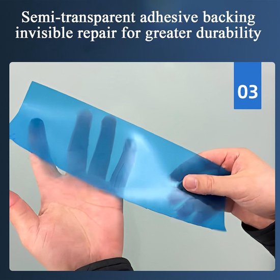 Reparatietape - Waterproof Patch - Tent Repareren - Scheurvast Materiaal - 10x1m - Blauw — afbeelding 5