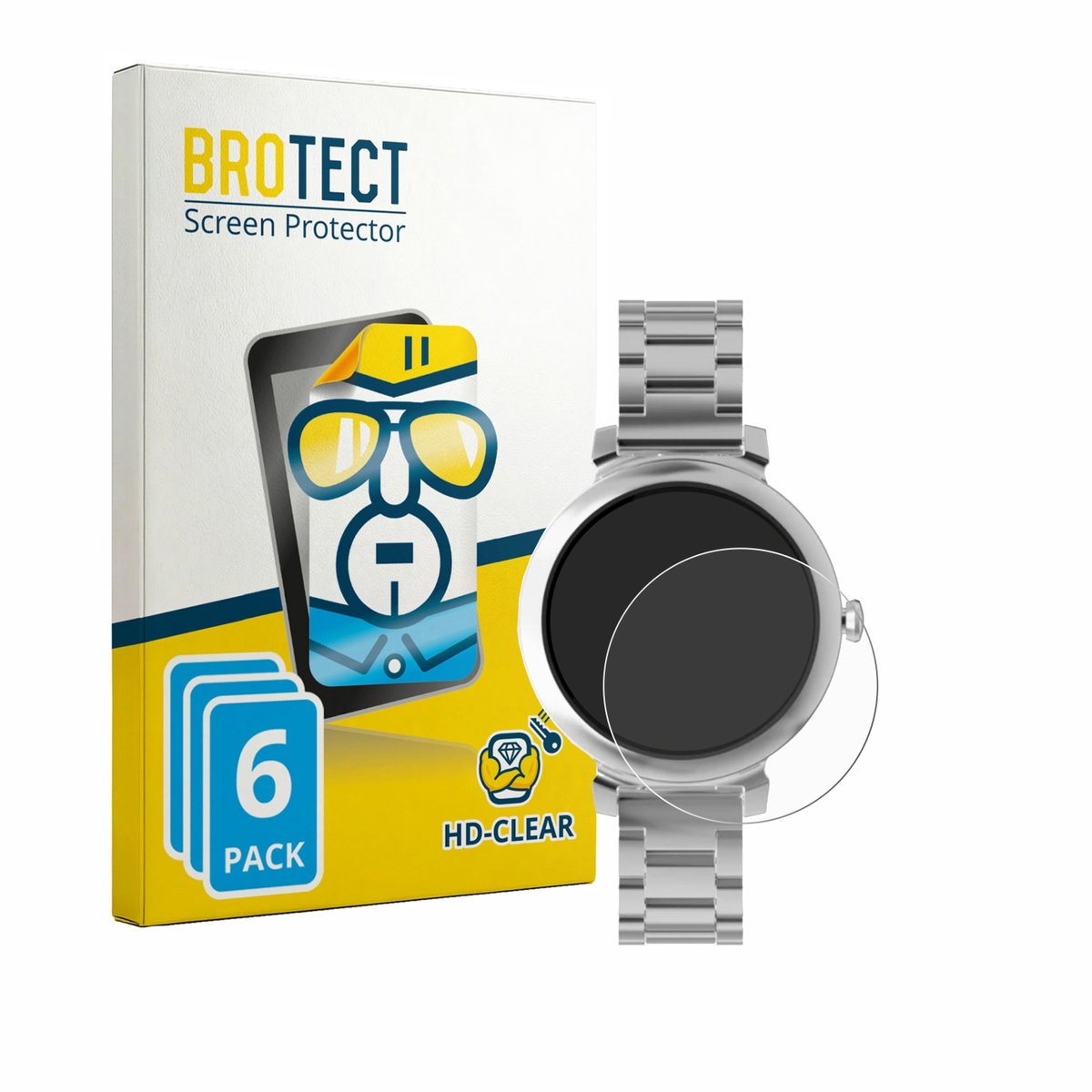 BROTECT - Screenprotector voor ZenWatch Lily 1.1" - Folie Beschermfolie transparant 6 Stuks