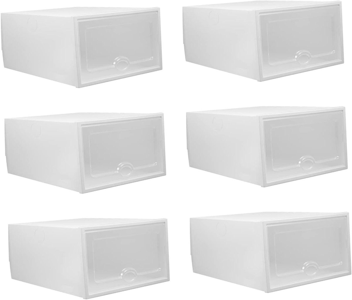 Schoenen Organizer - Opbergbak Set - Ruimte Besparen - Lade Stijl Ontwerp - 6 Stuks - Wit